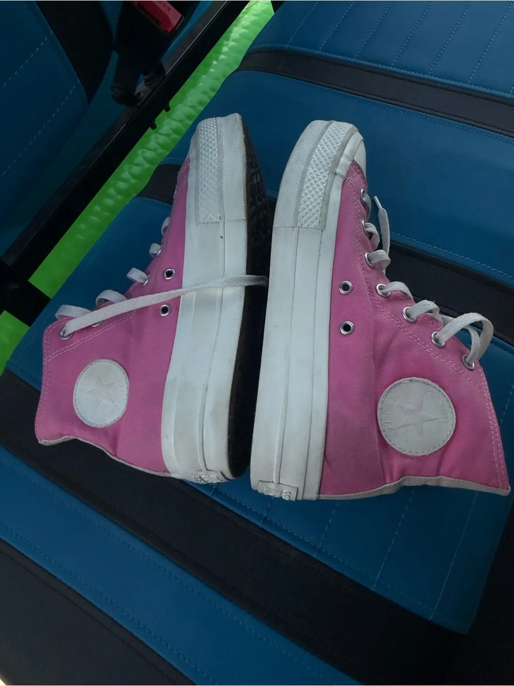 Converse Pink High-Top Canvas Sneakers with White Soles - Picture 6 of 6